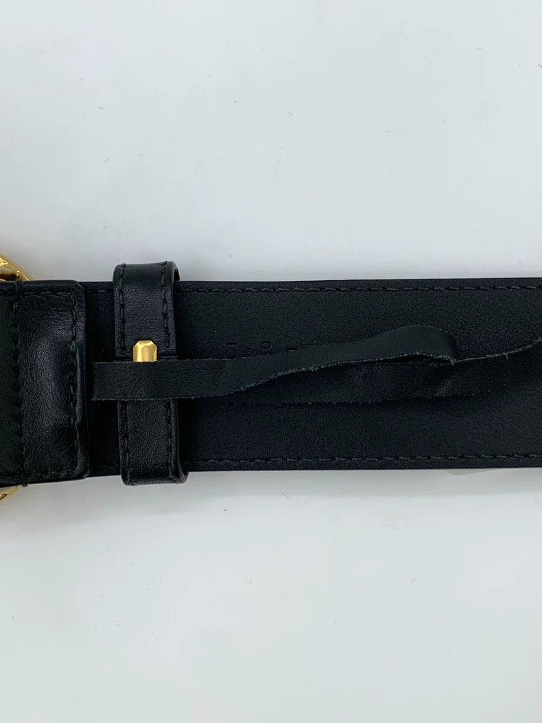 Gucci Gold double G smooth buckle black belt 2502-Nextarrow
