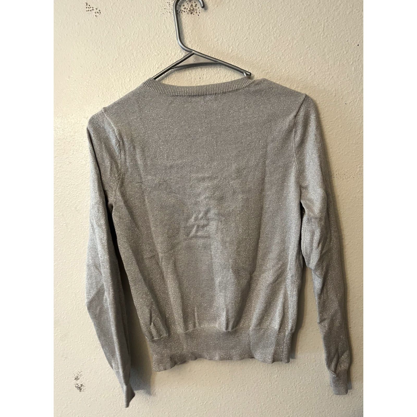 CO New York & Company Cardigan Women Adult Medium Gray Cotton Blend Knit Button Sweater Size M / US 6-8 / IT 42-44 - 2 Thumbnail