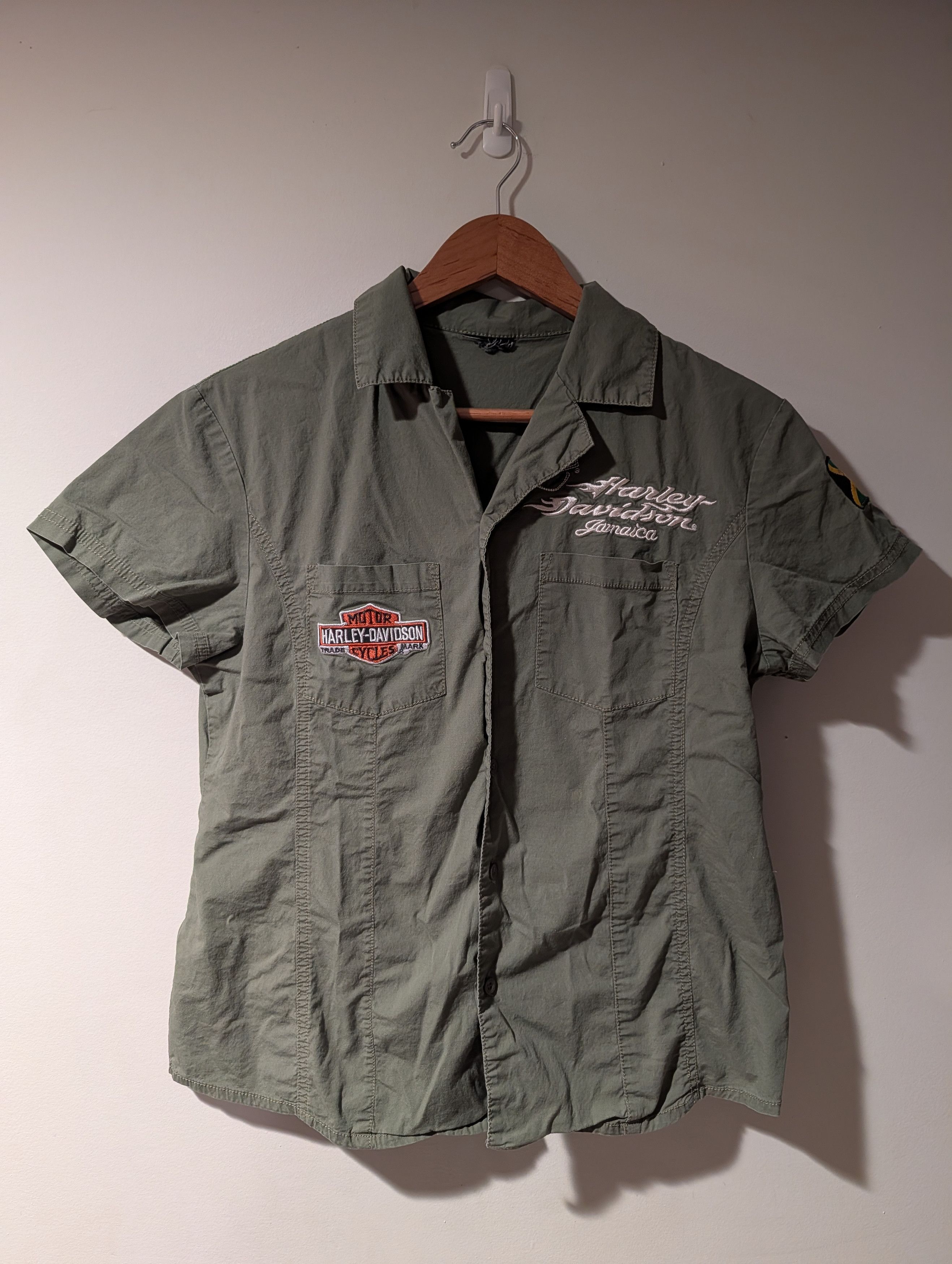 Harley Davidson Harley Davidson Jamaica Shirt Womens M Embroidered Button Up Size M / US 6-8 / IT 42-44 - 3 Thumbnail