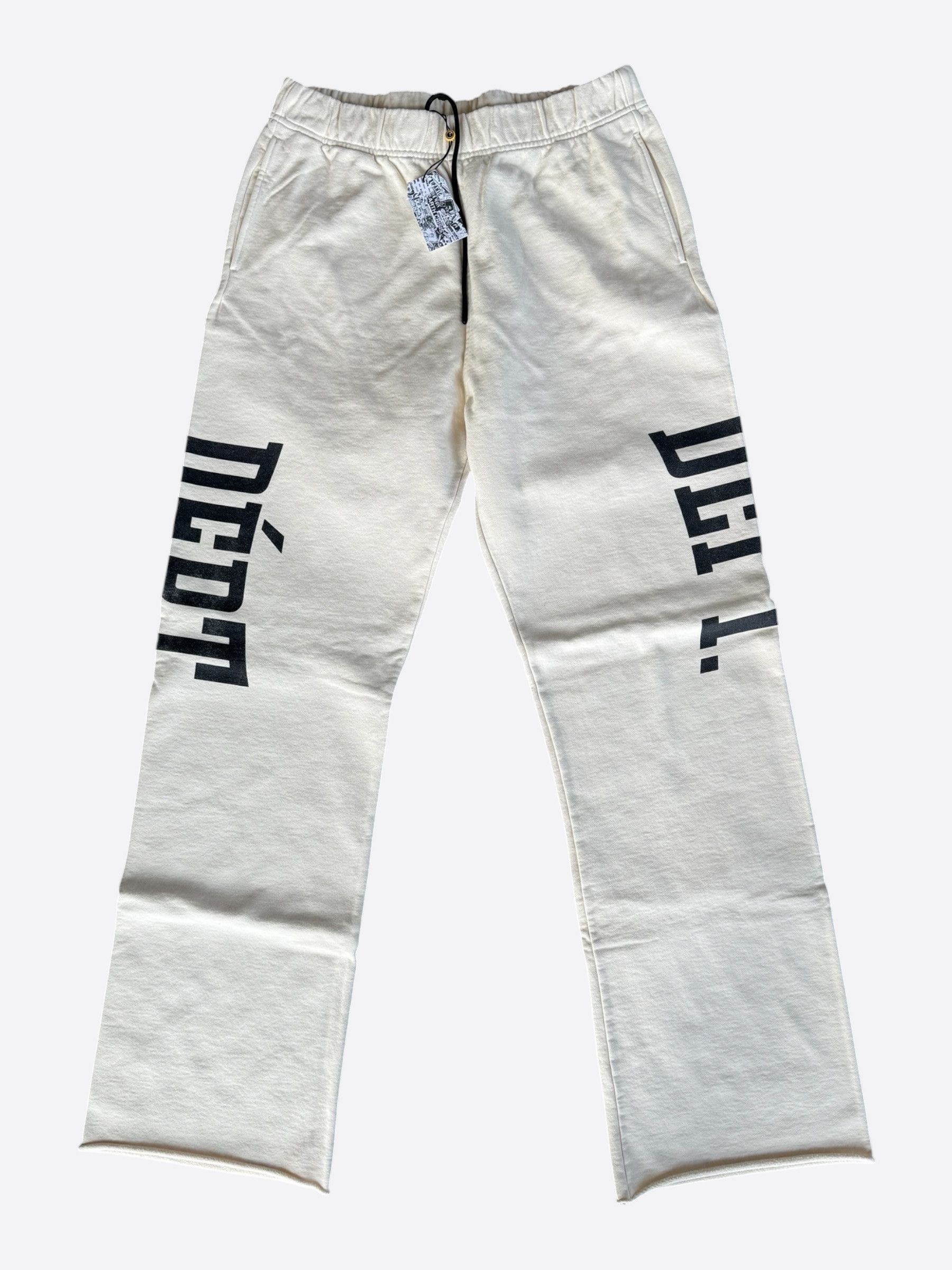 Gallery Dept. Gallery Dept Cream & Black Dept Logo Sweatpants Size US 36 / EU 52 - 1 Thumbnail