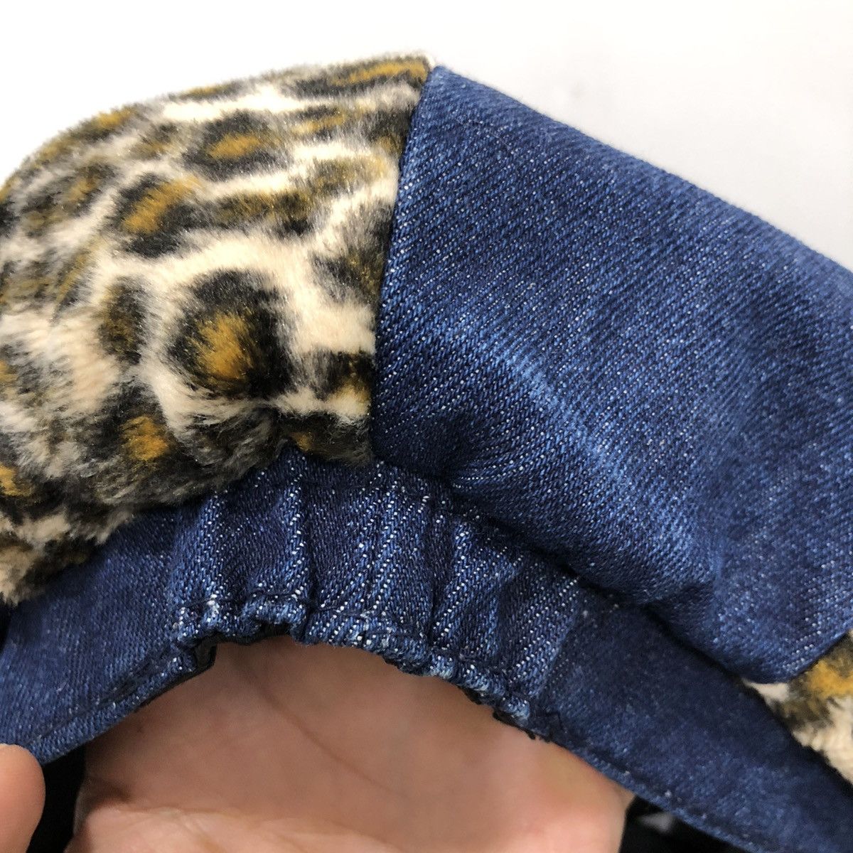 Vintage Denim Leopard Hat Cap Vintage Retro Y2k Streetwear Style Size ONE SIZE - 5 Thumbnail