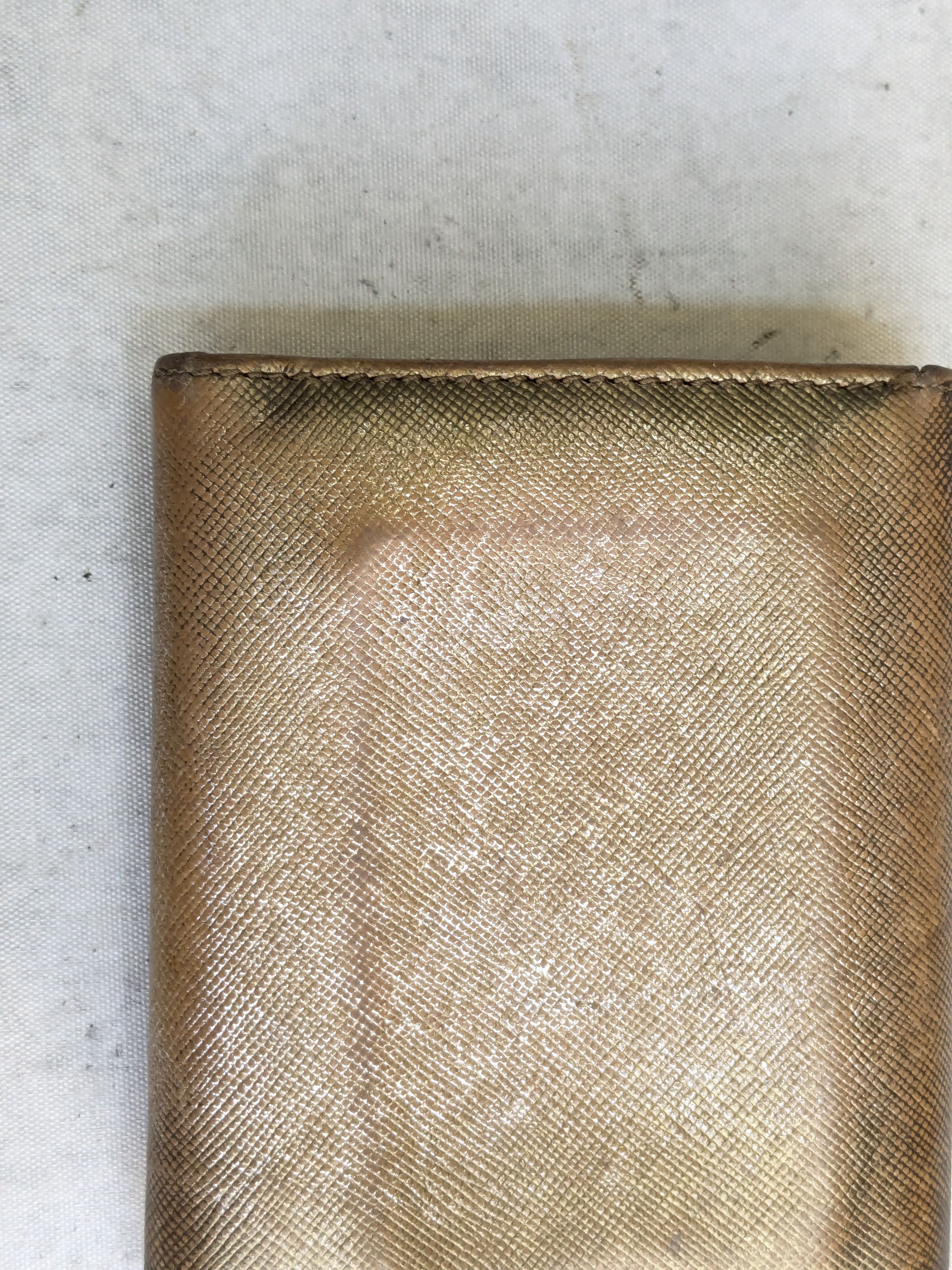 Prada Prada Wallet Gold Leather Trifold Cardholder Y2K Size ONE SIZE - 5 Thumbnail