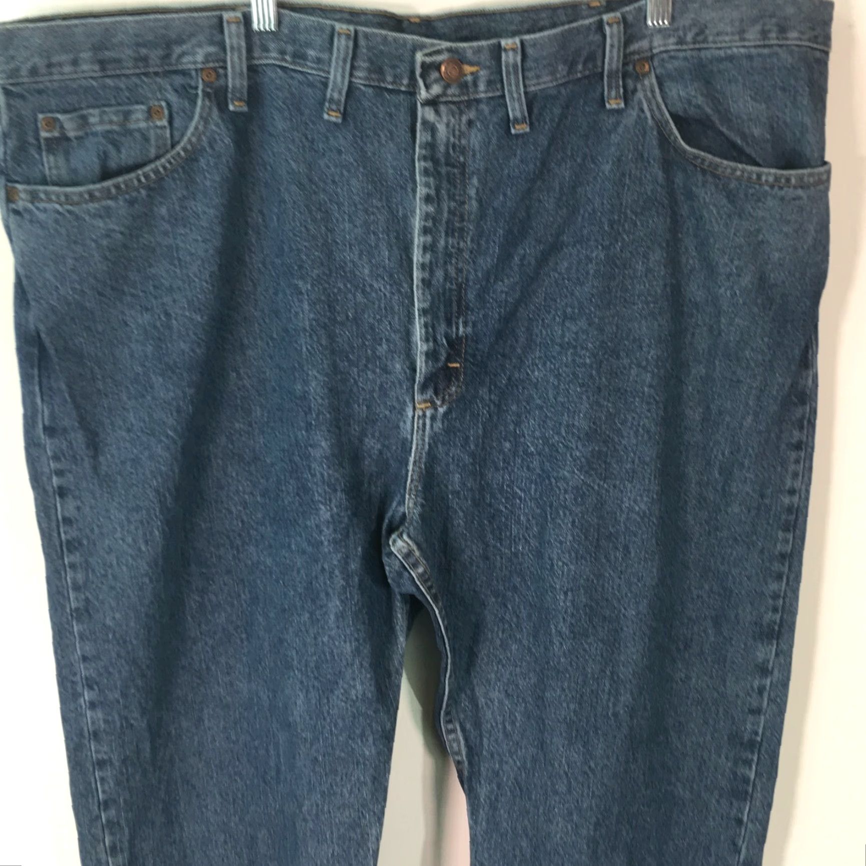 Wrangler Wrangler Mens Casual Regular Jeans Blue 48X30 Regular 100% Cotton Denim Straight Belt Loops 5-Pocket Rustler by Wrangler Mens Jeans blue Regular 48X30 Size US 32 / EU 48 - 2 Thumbnail