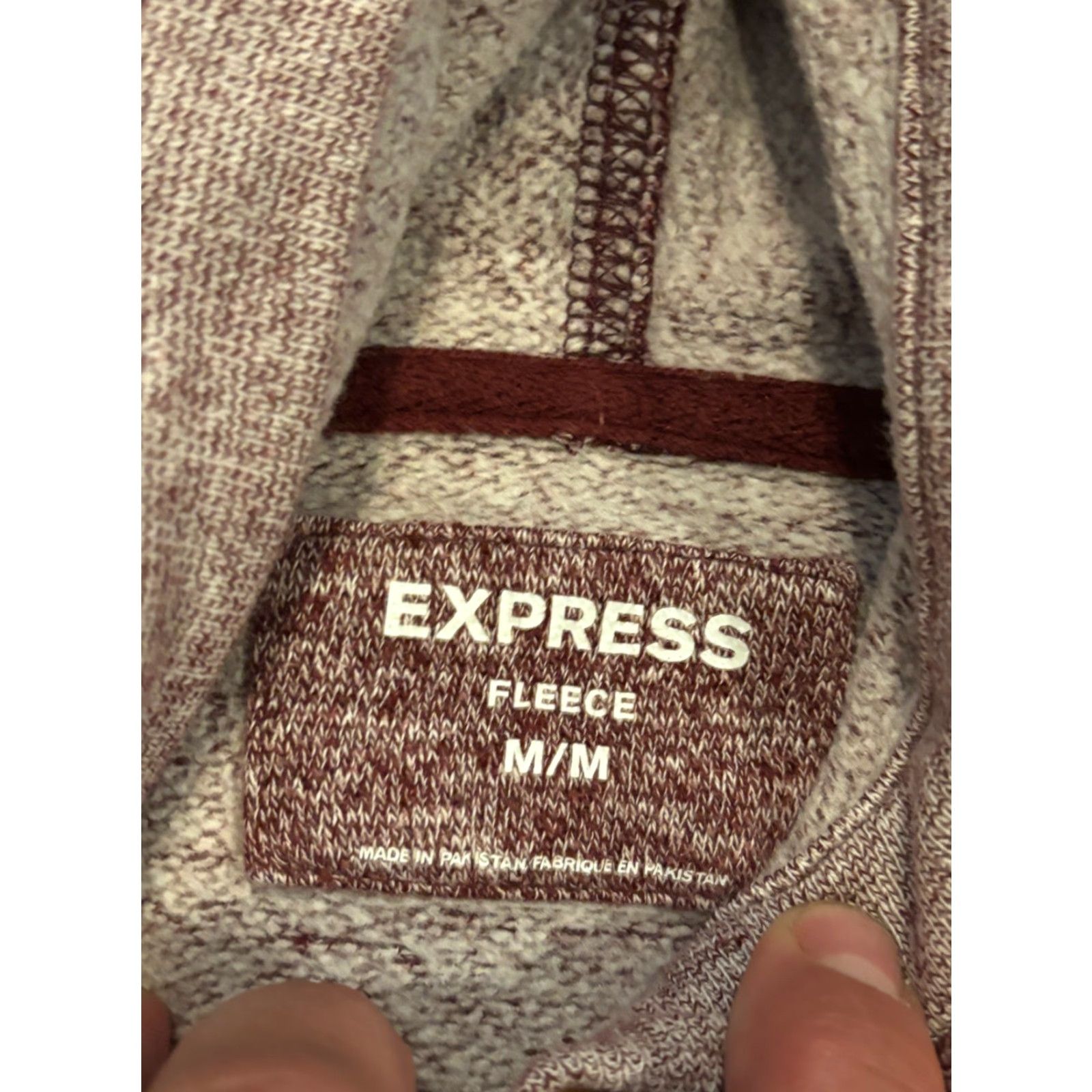 Express VINTAGE Express Hoodie Womens Medium Pullover Purple Fleece Hood Buttons Sweatshirt Size M / US 6-8 / IT 42-44 - 2 Thumbnail