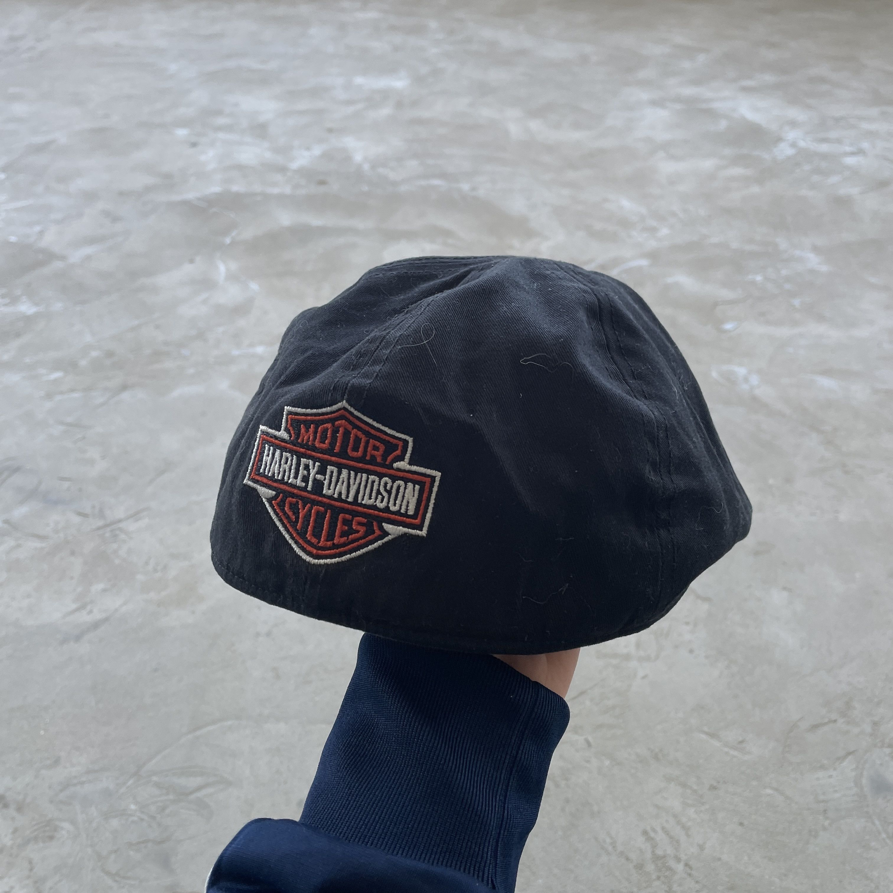 Harley Davidson Harley Davidson Vintage Black Cotton Driver Flat Cap L Size ONE SIZE - 4 Thumbnail