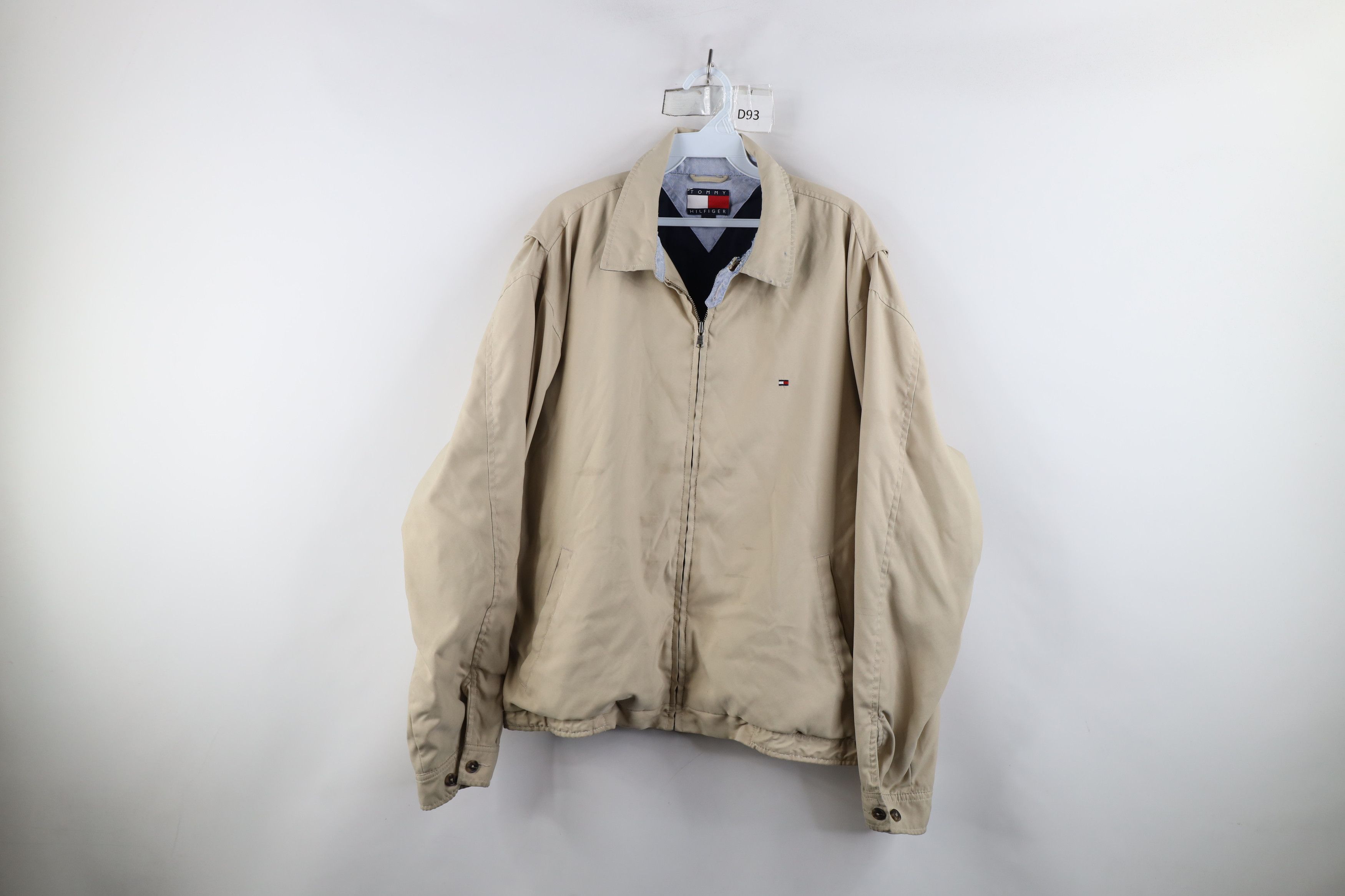 Tommy Hilfiger × Vintage Vintage 90s Tommy Hilfiger Microfiber Bomber Jacket Beige Size US L / EU 52-54 / 3 - 1 Thumbnail