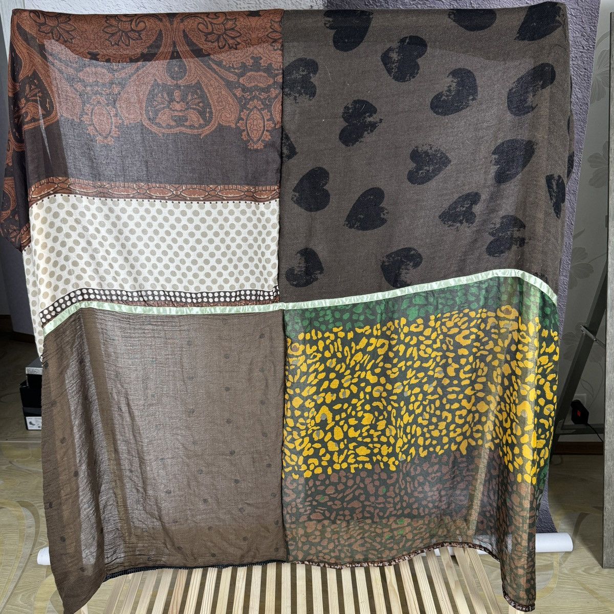 Other Fou de Lou Belgium designer multiprint big scarf vintage Size ONE SIZE - 3 Thumbnail