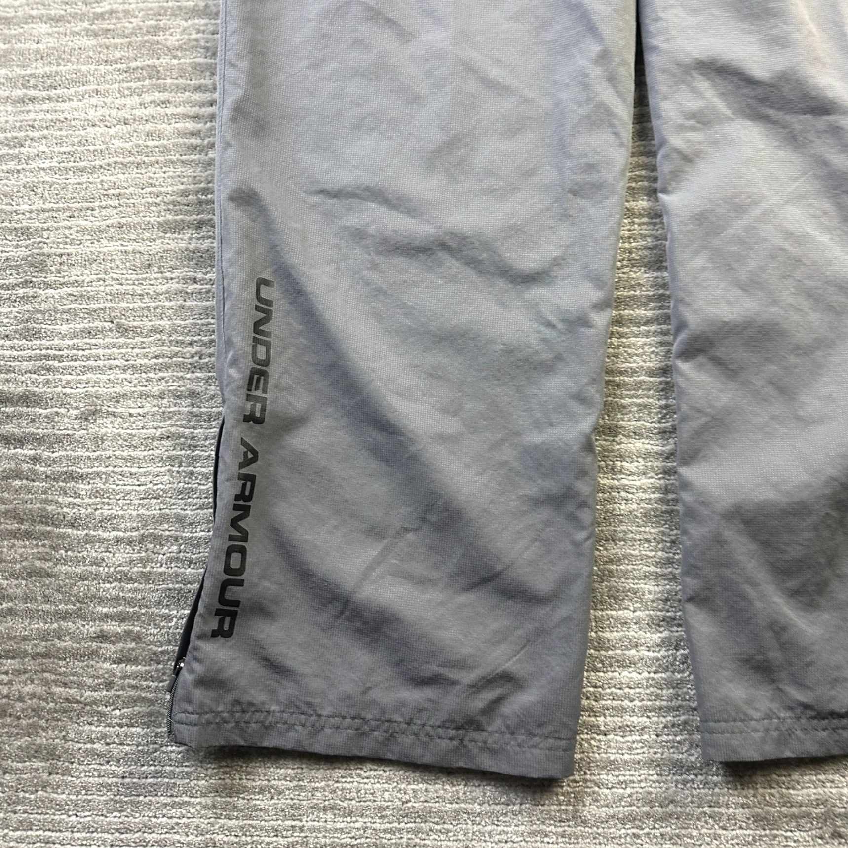 Under Armour Under Armour Pants Mens Large Gray Ankle Zipper Track Windbreaker Lightweight Pockets Size US 33 - 5 Thumbnail