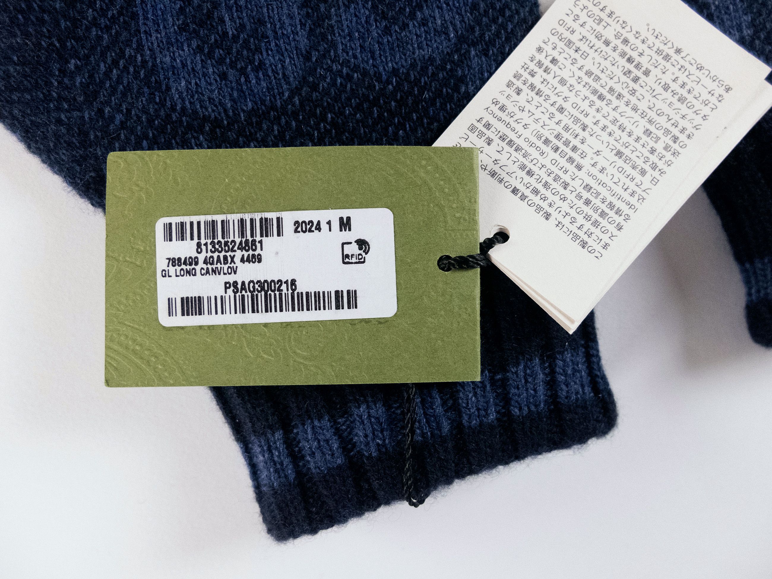Gucci GUCCI blue GG logo knit cashmere gloves Medium q Size ONE SIZE - 2 Thumbnail