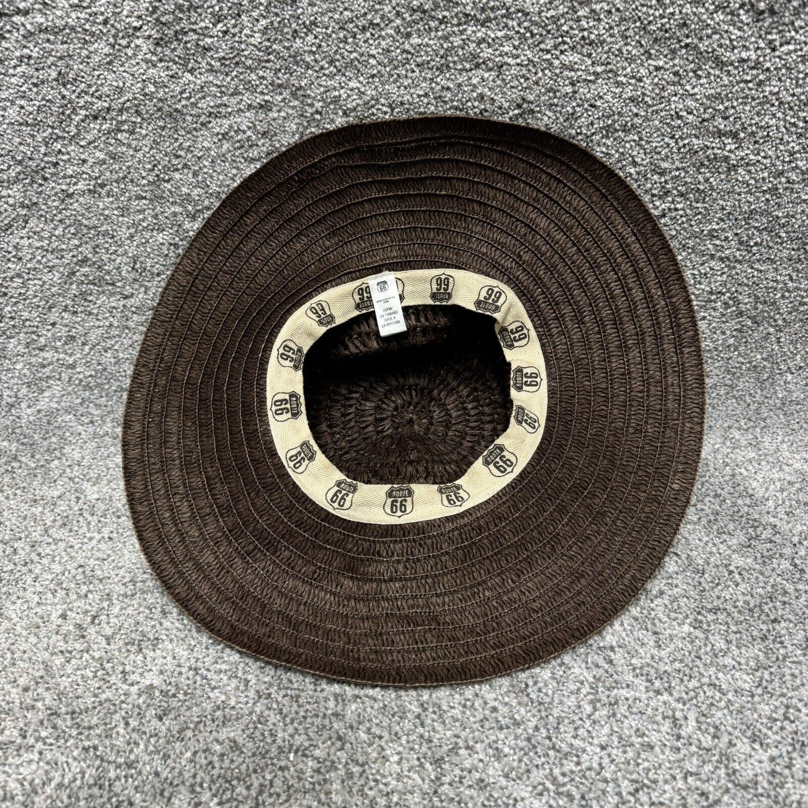 Route 66 Route 66 Y2K Straw Sun Hat Floppy Beach Road Trip Retro 70s Size ONE SIZE - 5 Thumbnail