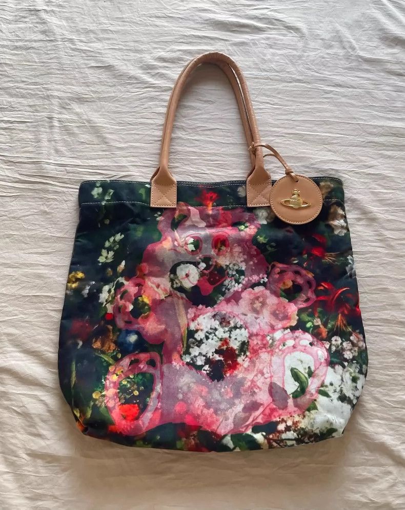 Vivienne Westwood Vivienne Westwood Oil painting flowers pink bear rare out Size ONE SIZE - 1 Thumbnail