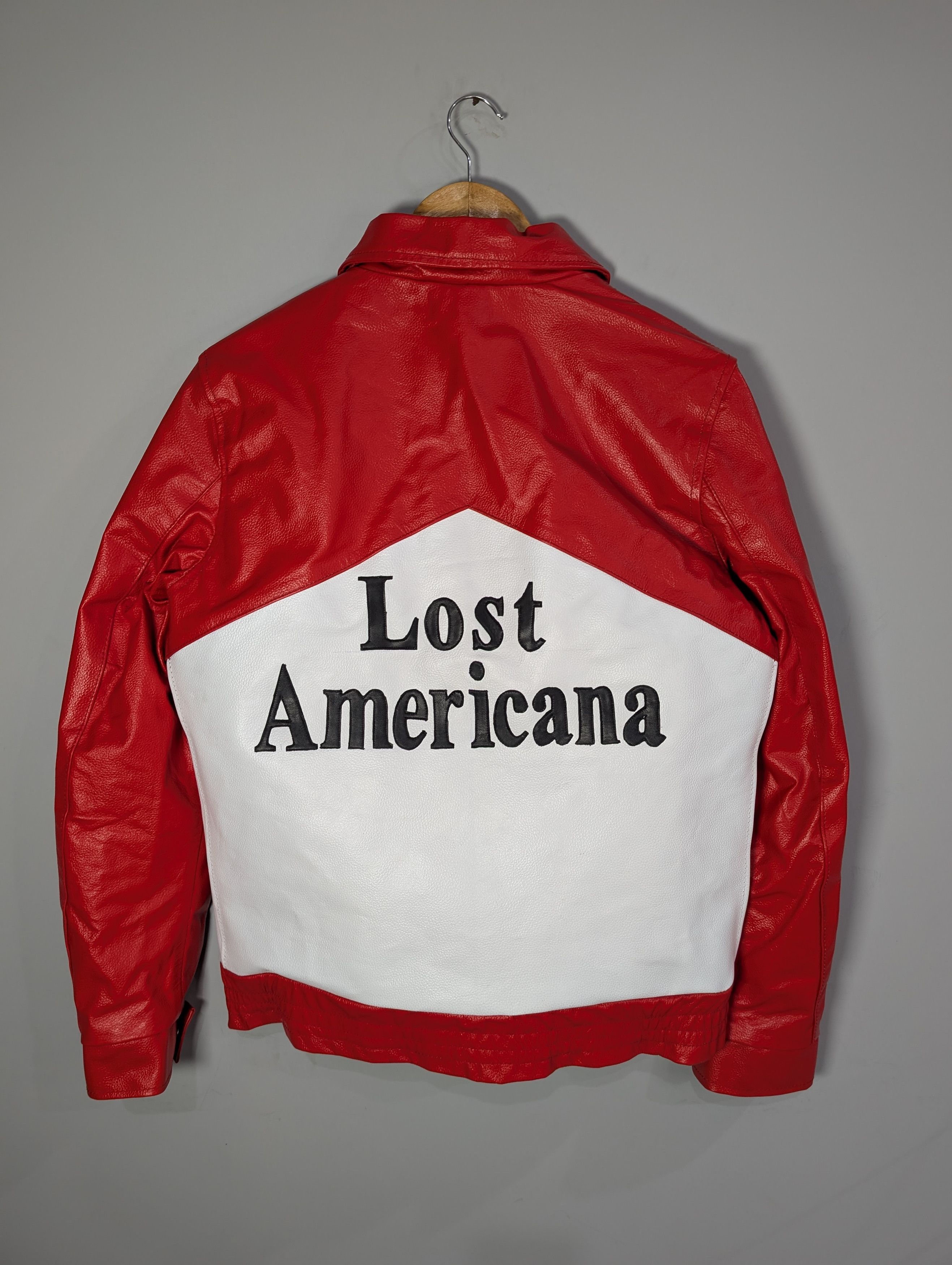 Vintage 🔥MGK LOST AMERICANA🔥 Vintage Racing Leather Jacket Rare Size XXL / US 16-18 / IT 52-54 - 2 Thumbnail