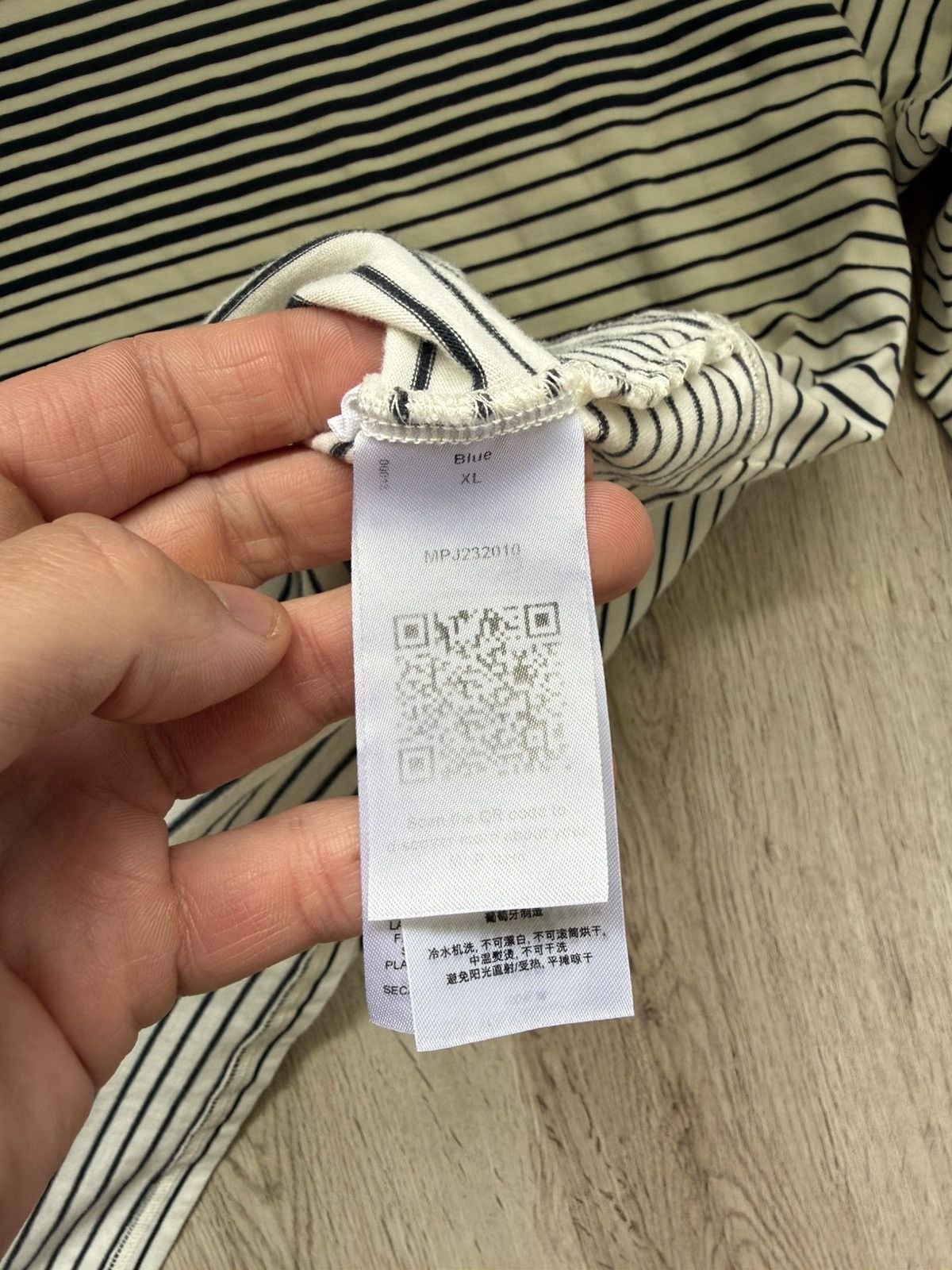 Mr P. Mr P Striped Long Sleeve T-Shirt XL White Blue MR PORTER Size US XL / EU 56 / 4 - 10 Thumbnail