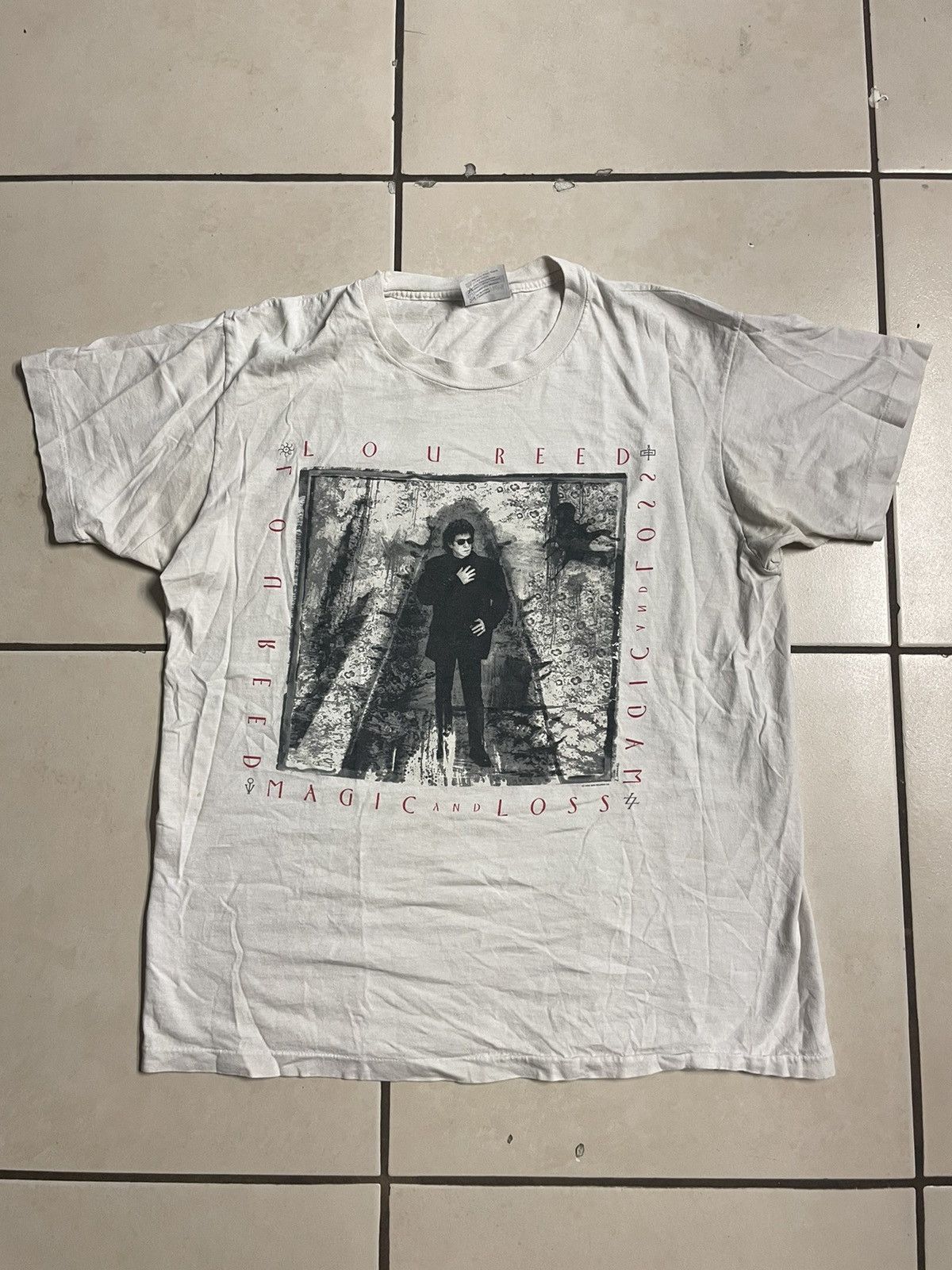 image of Band Tees x Vintage 90's Lou Reed Magic And Loss Album Tee in White, Men's (Size Large)