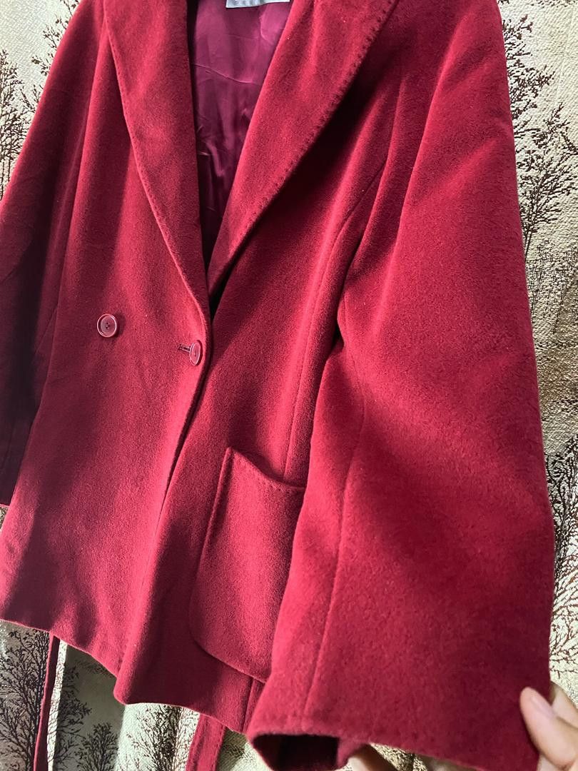 Max Mara Max Mara Double Breasted Wool Maroon Coat Size M / US 6-8 / IT 42-44 - 7 Thumbnail