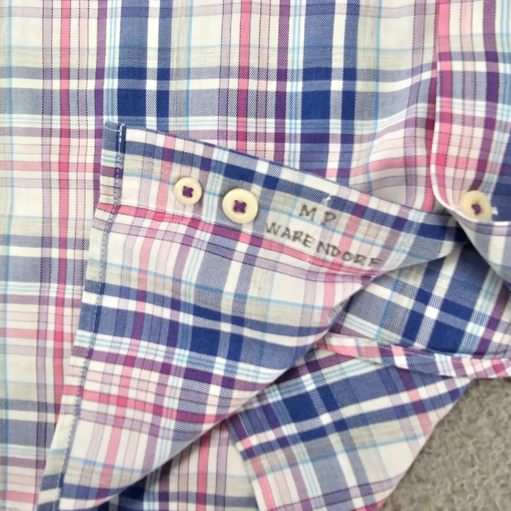 Peter Millar VINTAGE Peter Millar Shirt Mens Large Pink Blue Check Casual Cotton Woven Long Sleeve Size US L / EU 52-54 / 3 - 6 Thumbnail