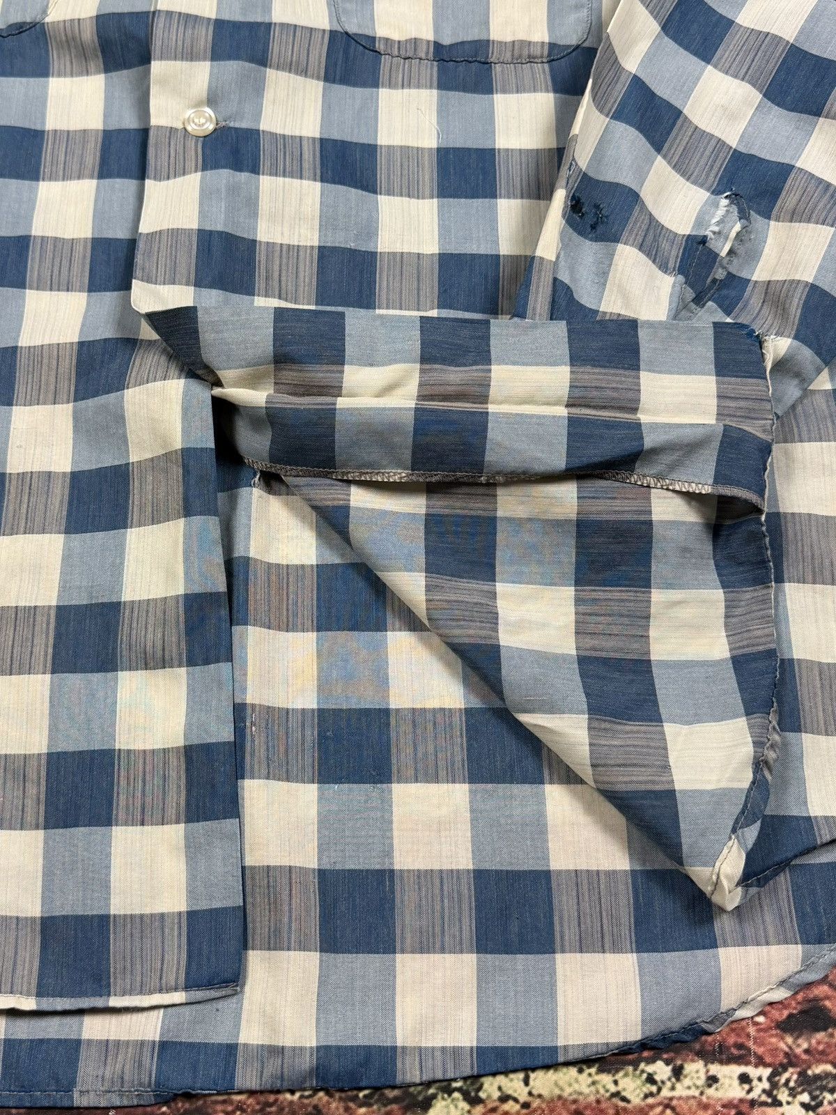 Sears Vintage 60s 70s Sears Premiere Loop Collar Plaid Shirt Size US L / EU 52-54 / 3 - 9 Thumbnail