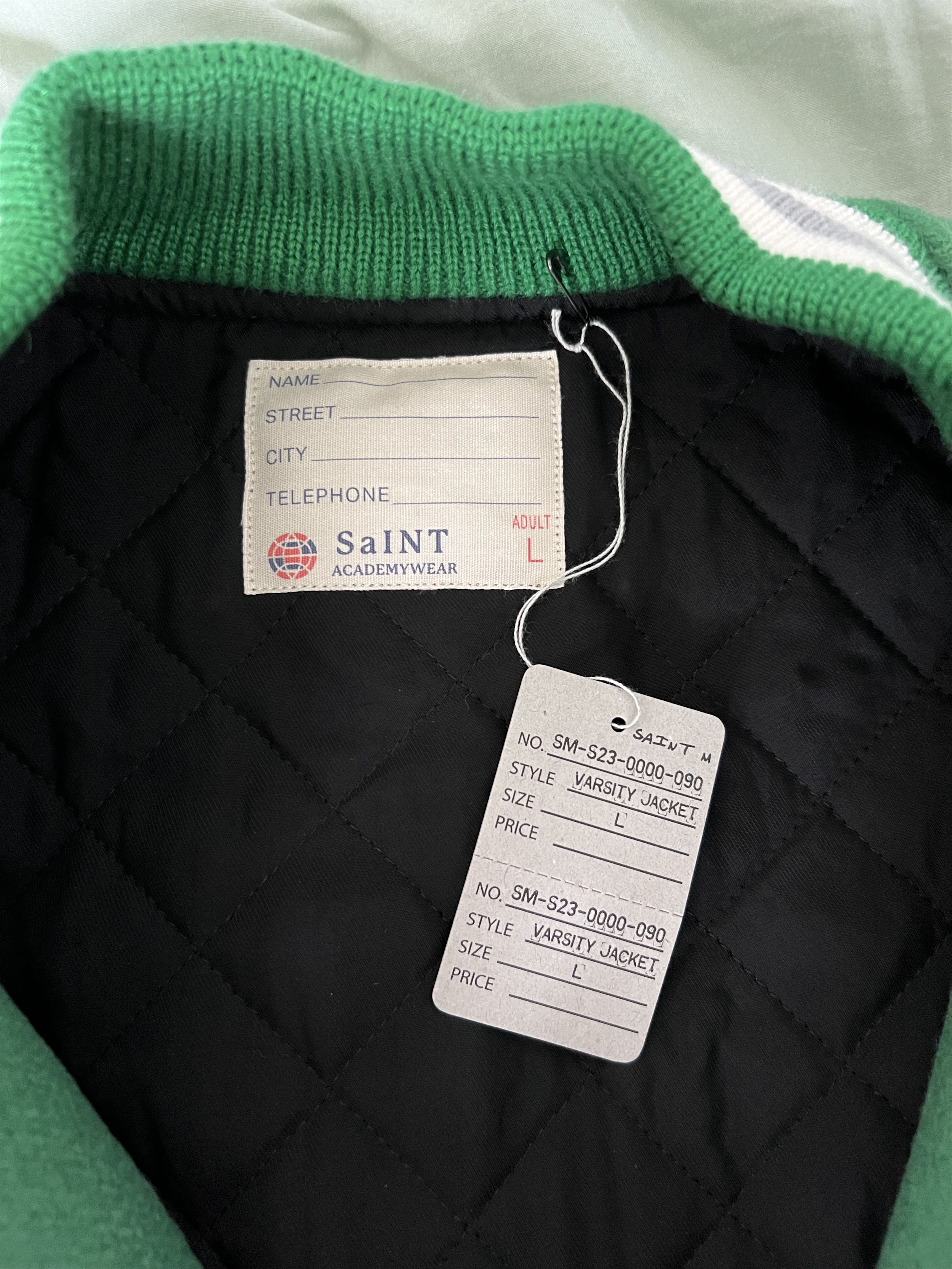 Saint Michael Saint Michael Harmony Wool Varsity Jacket in Green Size US L / EU 52-54 / 3 - 8 Thumbnail