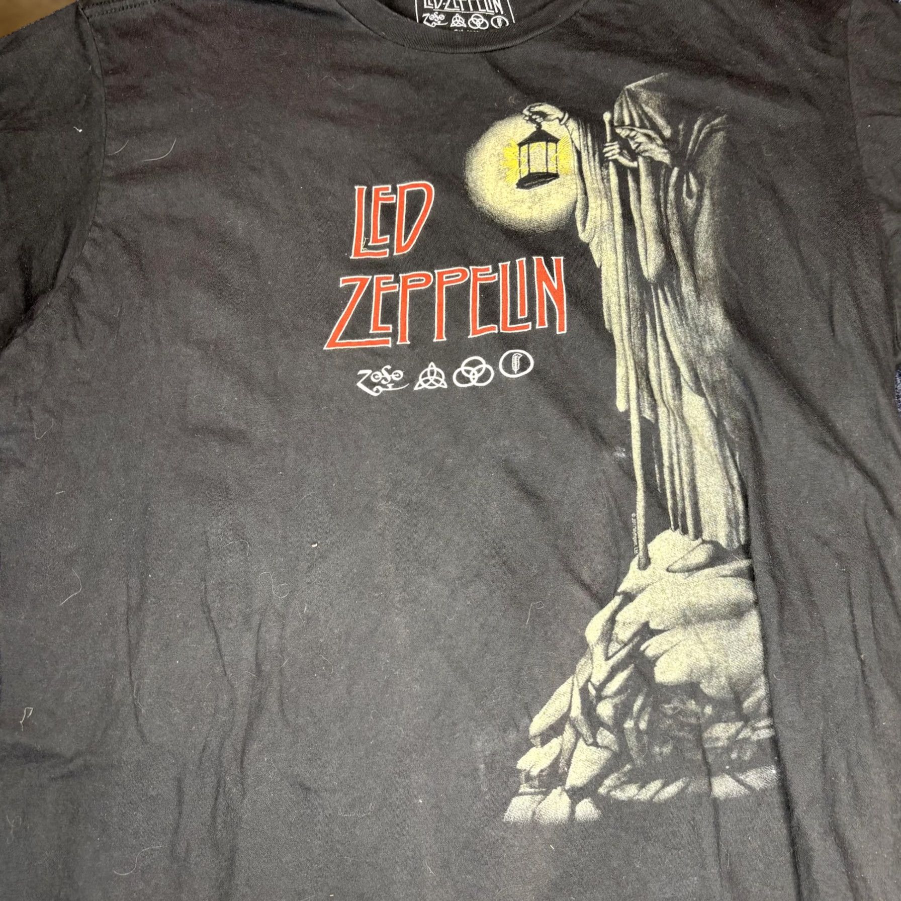 Vintage Led Zeppelin Shirt Mens 2XL Black Hermit Lantern Graphic Rock Band T-Shirt Tee Size US XXL / EU 58 / 5 - 1 Thumbnail
