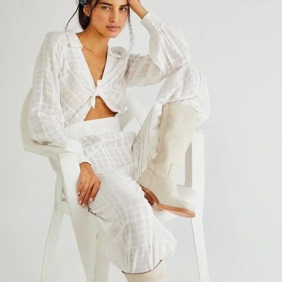 Free People Free People Ivory Martha Jumpsuit Size 26" / US 2 / IT 38 - 4 Thumbnail