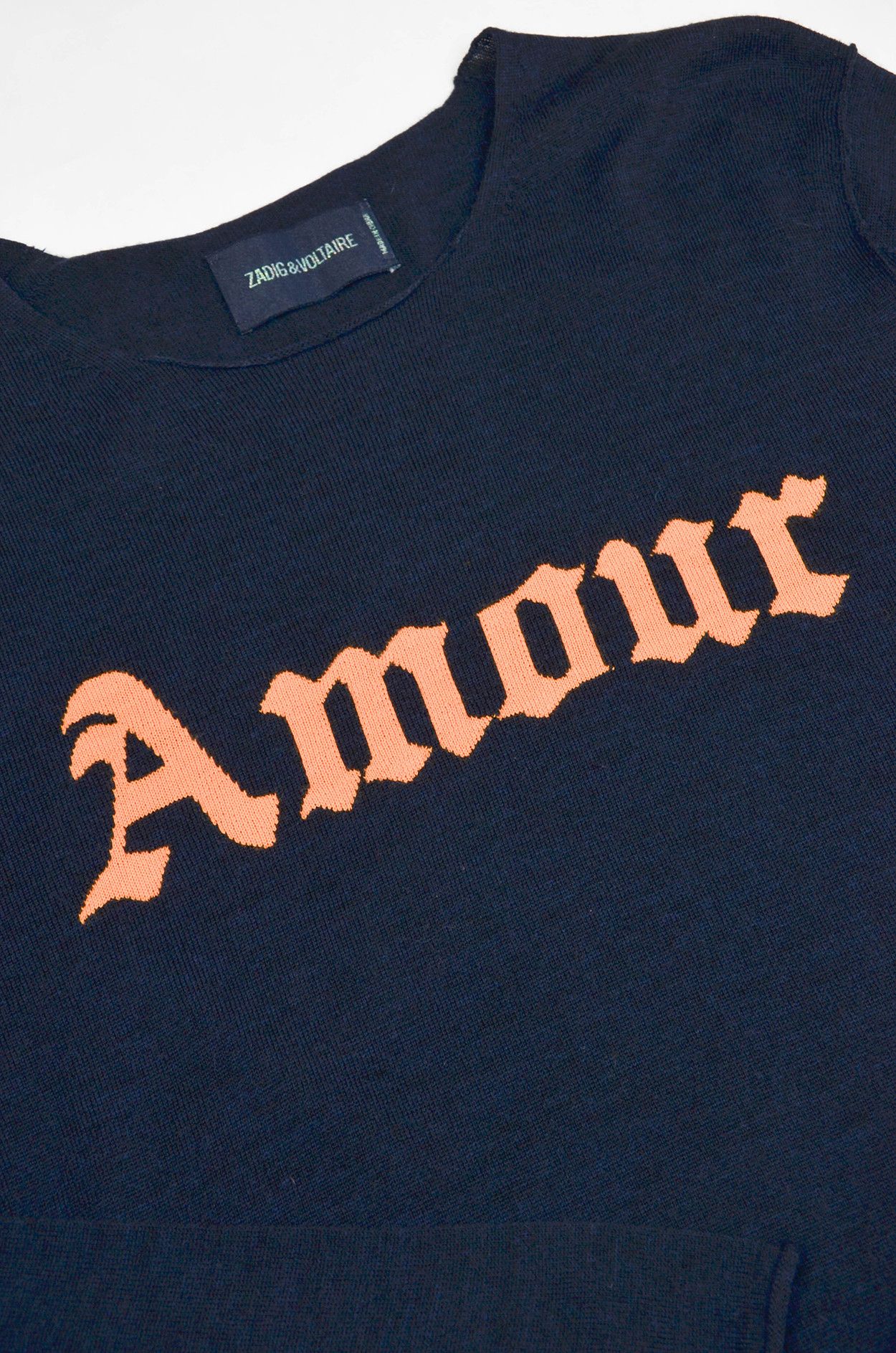 Zadig & Voltaire Zadig & Voltaire Amour Merino Lightweight Navy Sweater - L Size L / US 10 / IT 46 - 4 Thumbnail