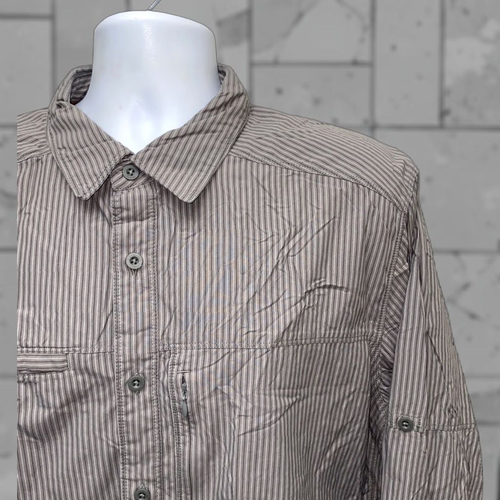 The North Face The North Face Mens Gray Striped Long Sleeve Button Front Shirt XL Size US XL / EU 56 / 4 - 1 Thumbnail
