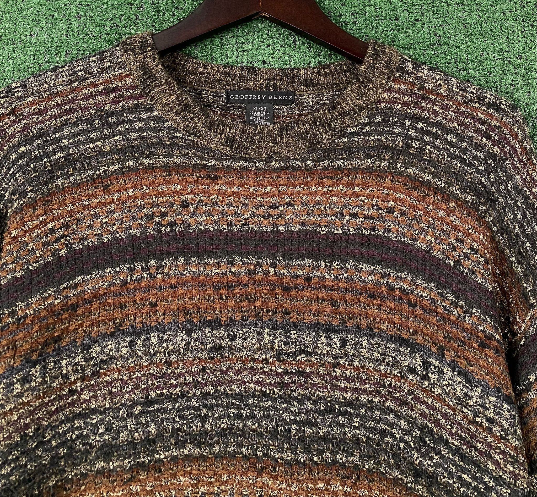 Other Vintage 90’s Geoffrey Beene Textured Patterned Sweater Large Size US L / EU 52-54 / 3 - 2 Thumbnail