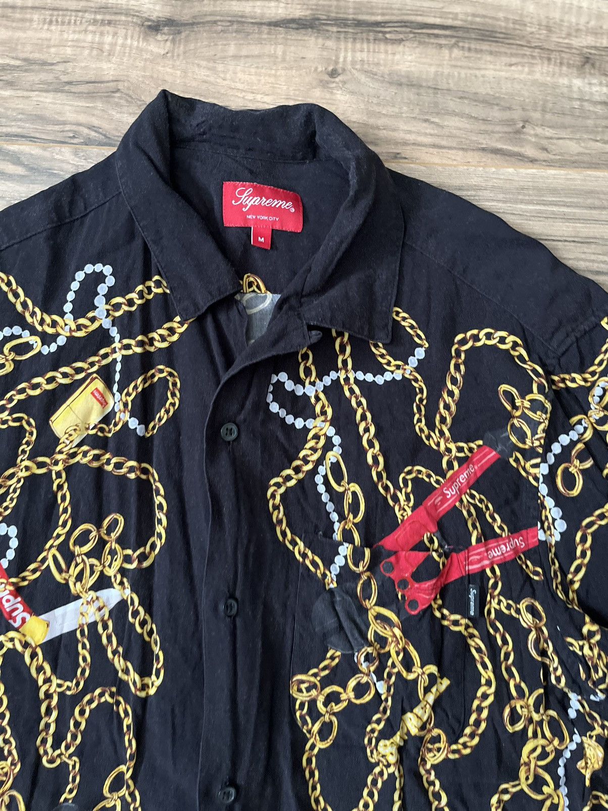 Supreme Supreme Chains Rayon S/S Shirt Size US M / EU 48-50 / 2 - 5 Thumbnail
