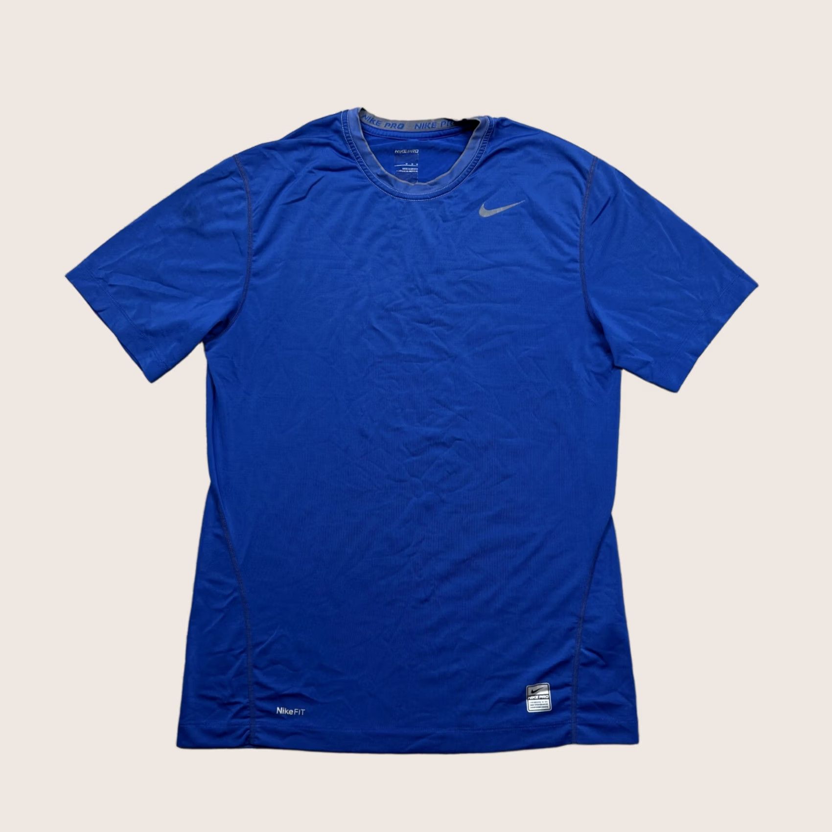 Nike Nike Mens Shirt M Blue Short Sleeve Pro Combat Dri-Fit Performance Gym Run Size US M / EU 48-50 / 2 - 1 Thumbnail