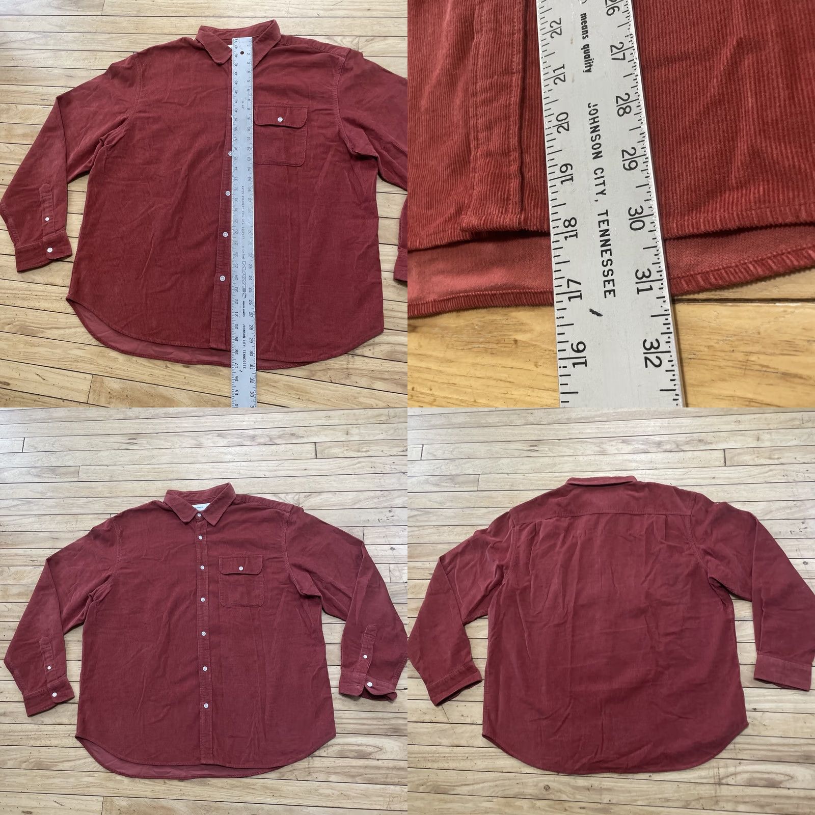Old Navy VINTAGE Old Navy Corduroy Long Sleeve Shirt Men 2XL Burnt Orange Brown Sienna Thin Wale Size US XXL / EU 58 / 5 - 8 Thumbnail
