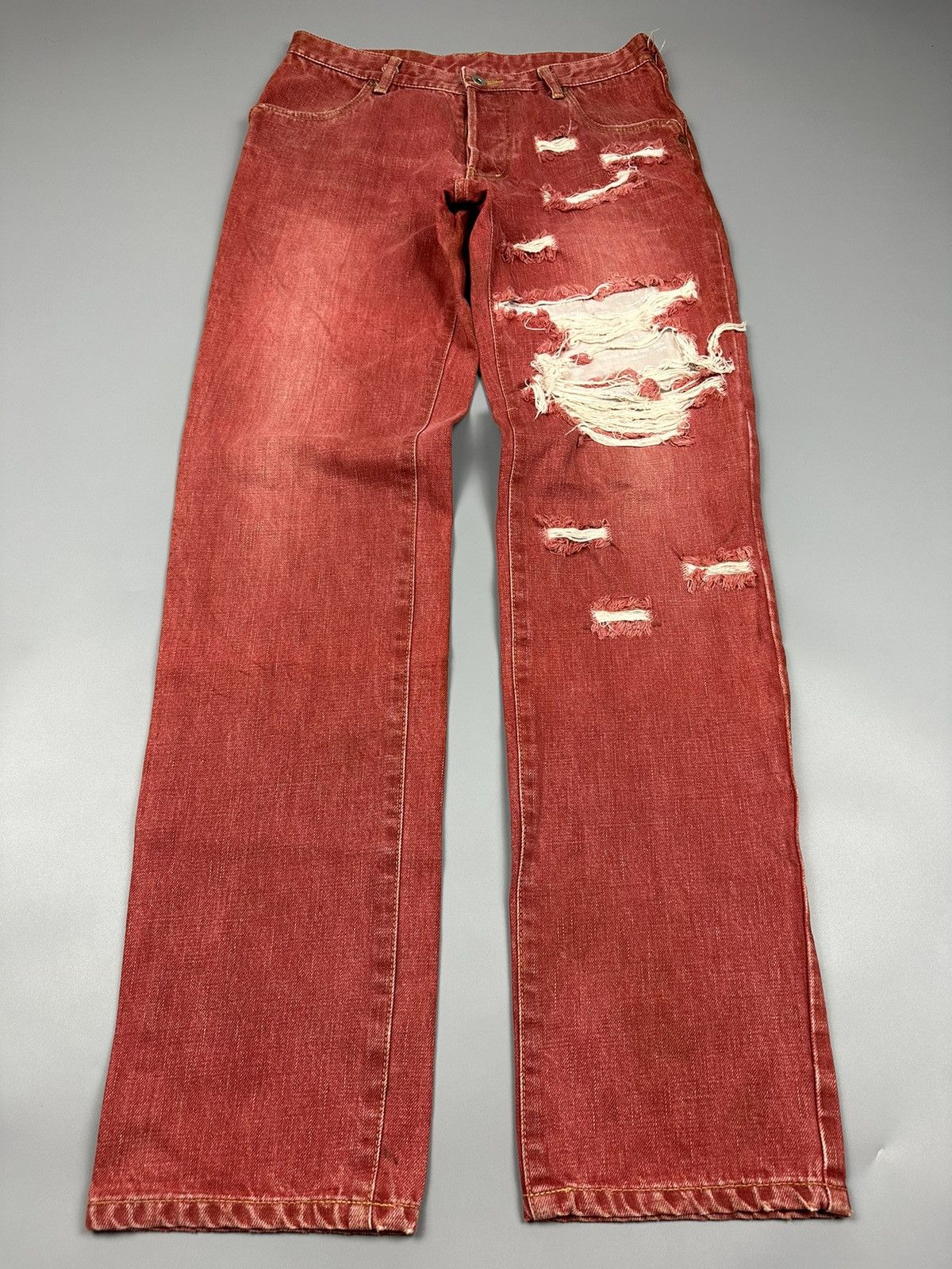 Japanese Brand 🔥Sick🔥Distressed Defiance 5 Denim Size US 30 / EU 46 - 3 Thumbnail