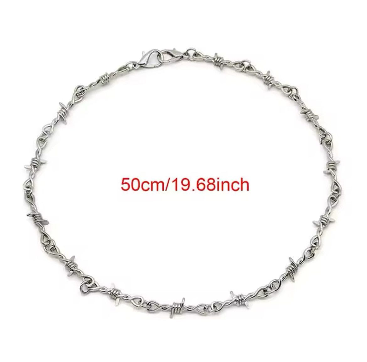 Jewelry Barbed Wire Necklace | Barbed Wire Chain Silver Size ONE SIZE - 5 Thumbnail