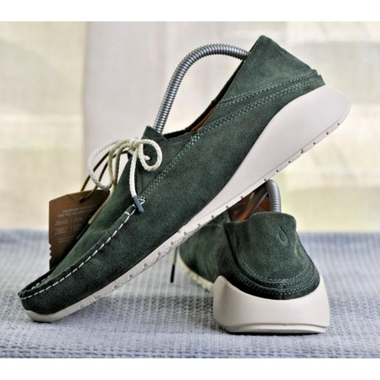 Olukai Olukai Ka'a Driver Moccasin | Italian Suede| Color: Green Size US 10 / EU 43 - 3 Thumbnail