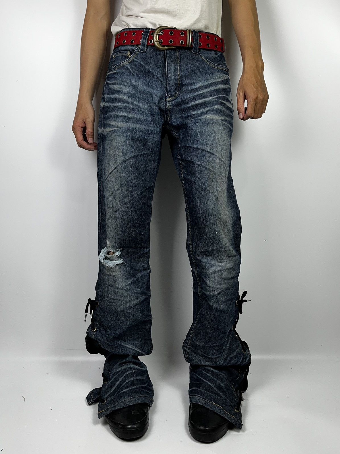 lace up gaudi homme mudwash pant ifsixwasnine vkei style