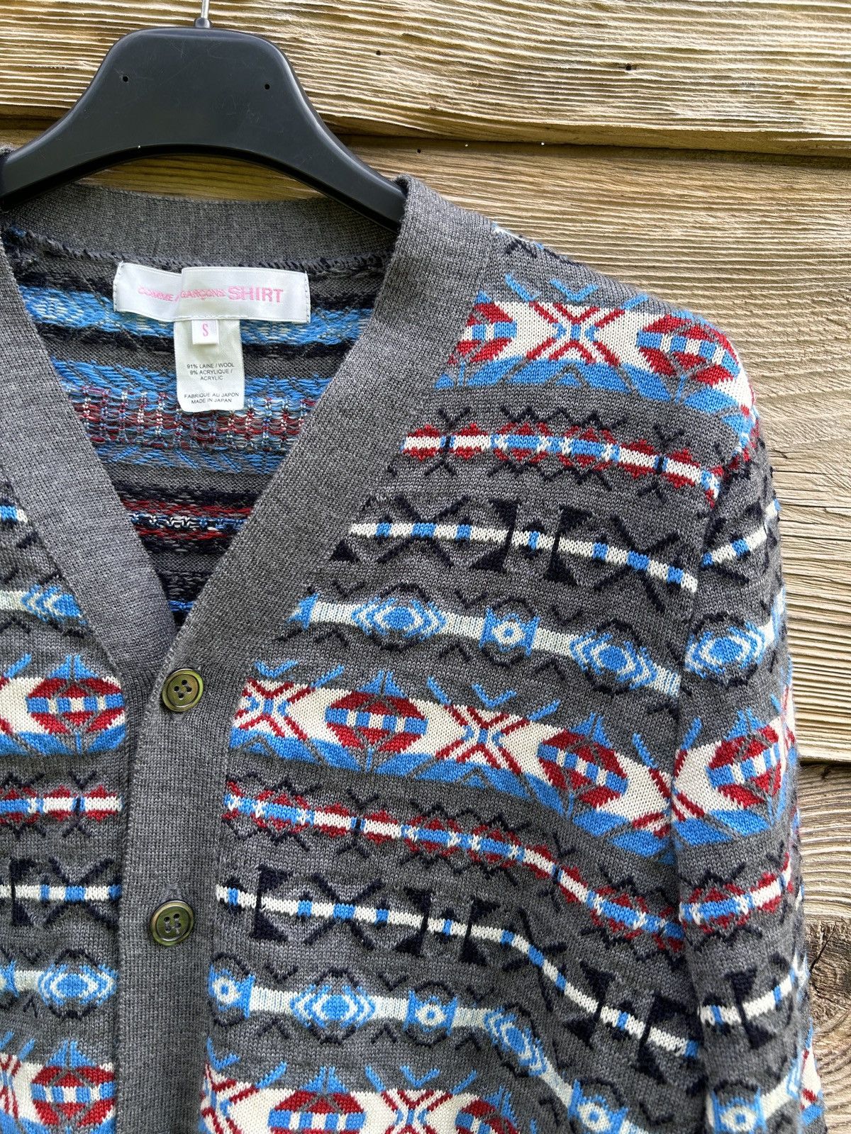 Comme des Garcons Comme Des Garcons Shirt Aztec Ornament Wool Cardigan Size S / US 4 / IT 40 - 2 Thumbnail