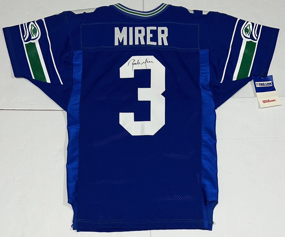 Wilson Vintage 90s Seattle Seahawks Rick Mirer Wilson 75th Jersey Size US L / EU 52-54 / 3 - 2 Thumbnail