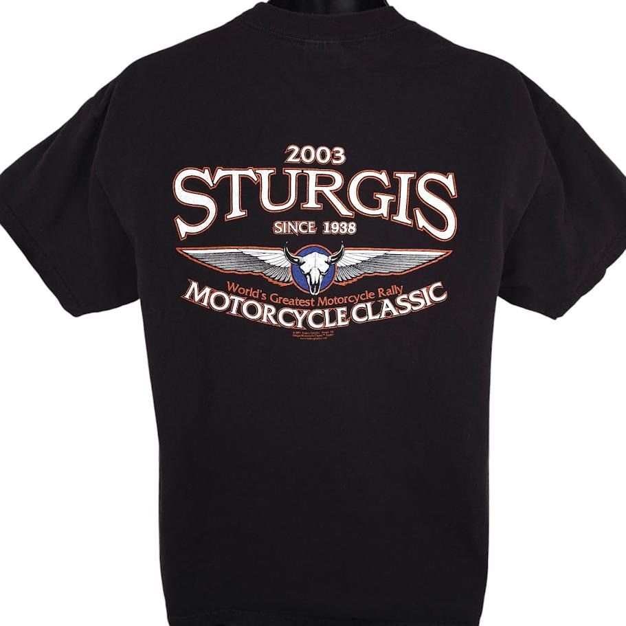 Vintage Vintage Sturgis T Shirt Mens Size Large Black Y2K 2003 Black Size US L / EU 52-54 / 3 - 3 Thumbnail