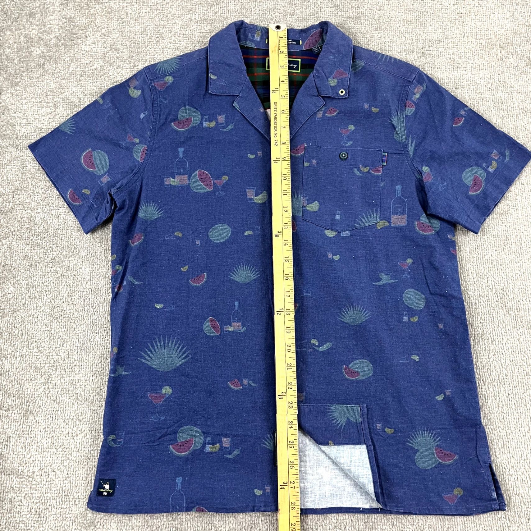 Vintage WILLIAM MURRAY Shirt Mens Small Blue Watermelon Hawaiian Linen Blend Button Up Size US S / EU 44-46 / 1 - 5 Thumbnail