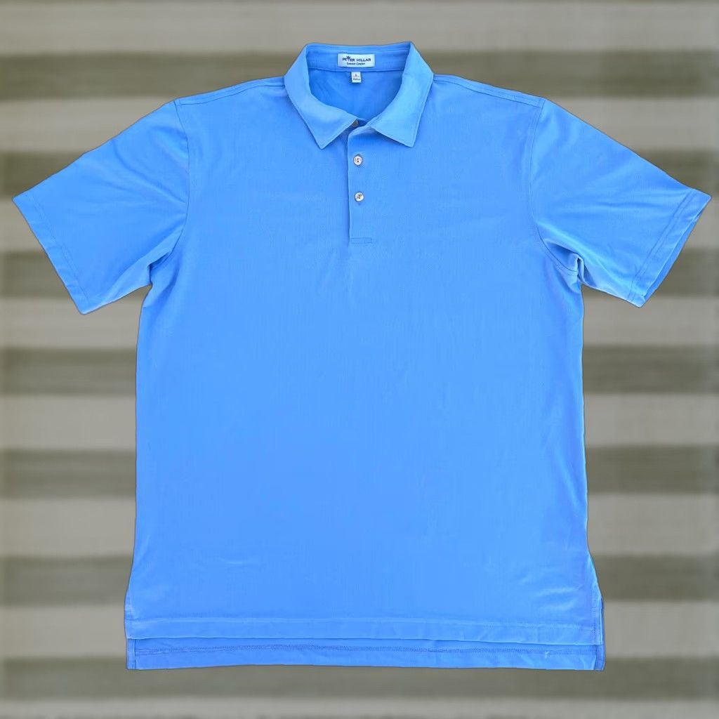 Peter Millar Peter Millar Summer Comfort Performance Polo Shirt Sz L Mens Polo Short Sleeve Blue Solid | Golf | Classic Preppy Size US L / EU 52-54 / 3 - 1 Thumbnail
