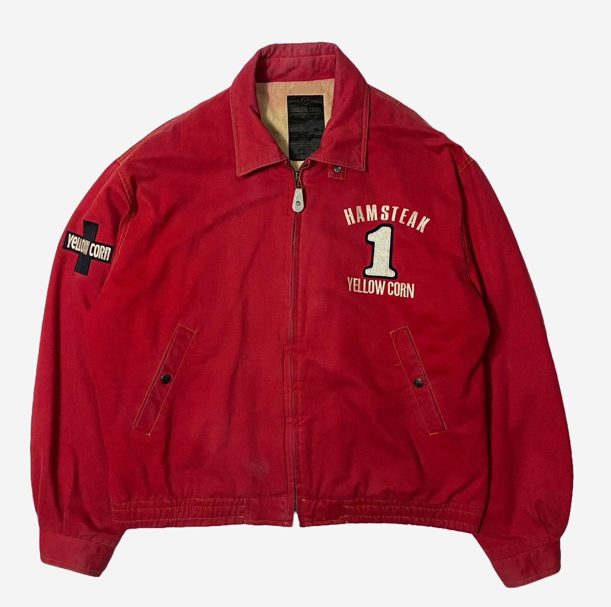 YELLOW CORN (1996) Historical Hamsteak 1 Yellow Corn Faded Jacket Boxy💥 Size US M / EU 48-50 / 2 - 1 Thumbnail