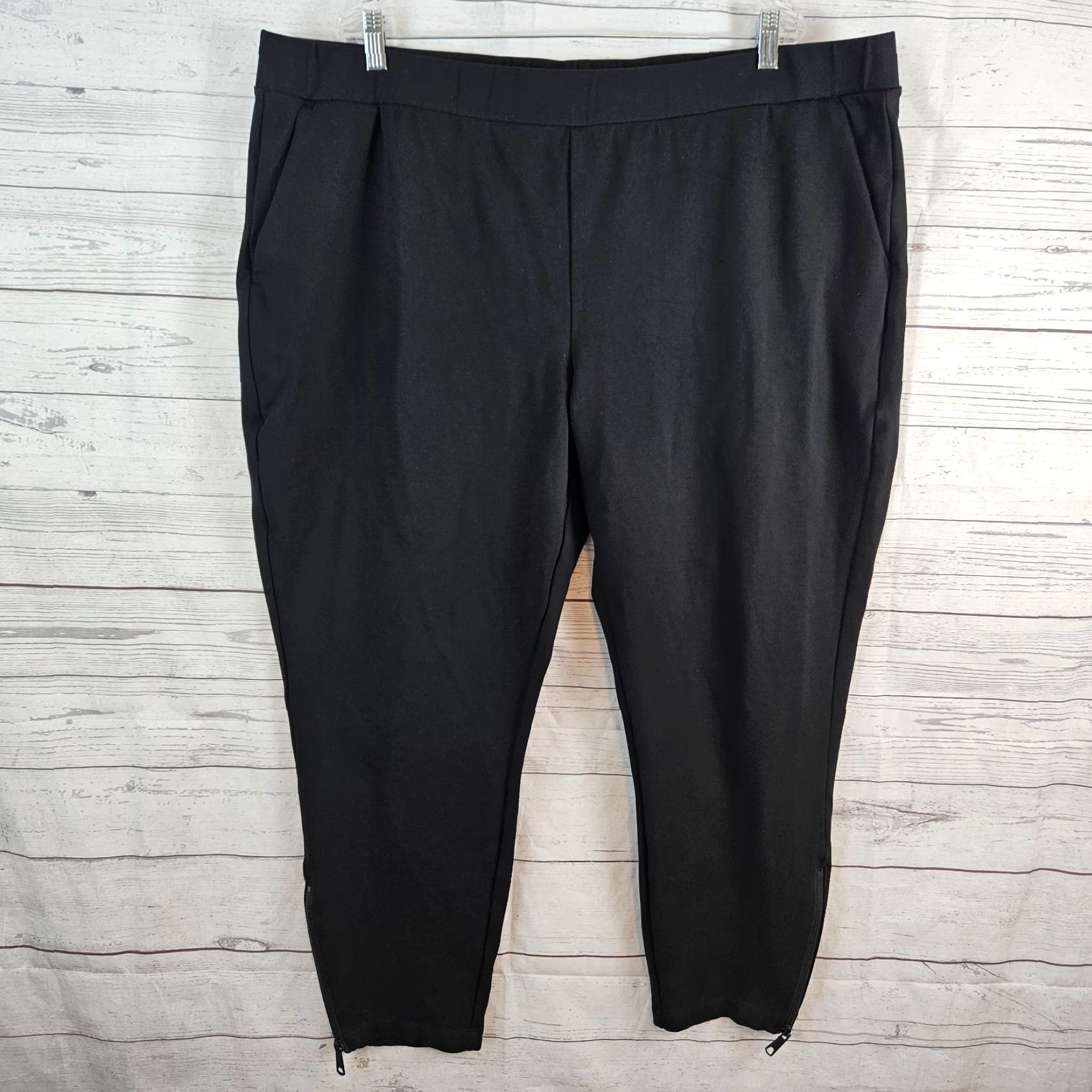 Vintage Universal Standard Womens Moro Pocket Signature Ponte Pants Sz XL 26-28 Black Size 26" / US 2 / IT 38 - 2 Thumbnail