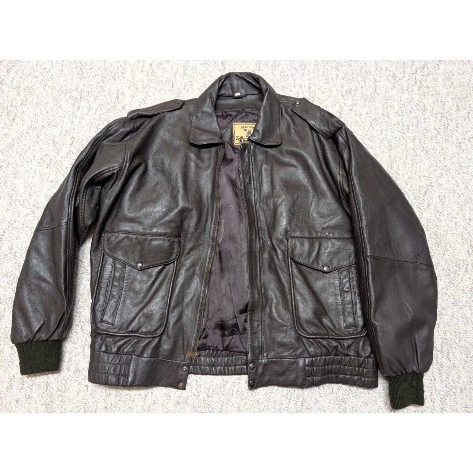 Vintage VINTAGE BOMBER Leather Jacket 3XL Brown Mens 50 Lambskin Vintage 1990s Bomber Jacket Chest 50-52 Flight Flyers A2 1990s Size US XXL / EU 58 / 5 - 3 Thumbnail