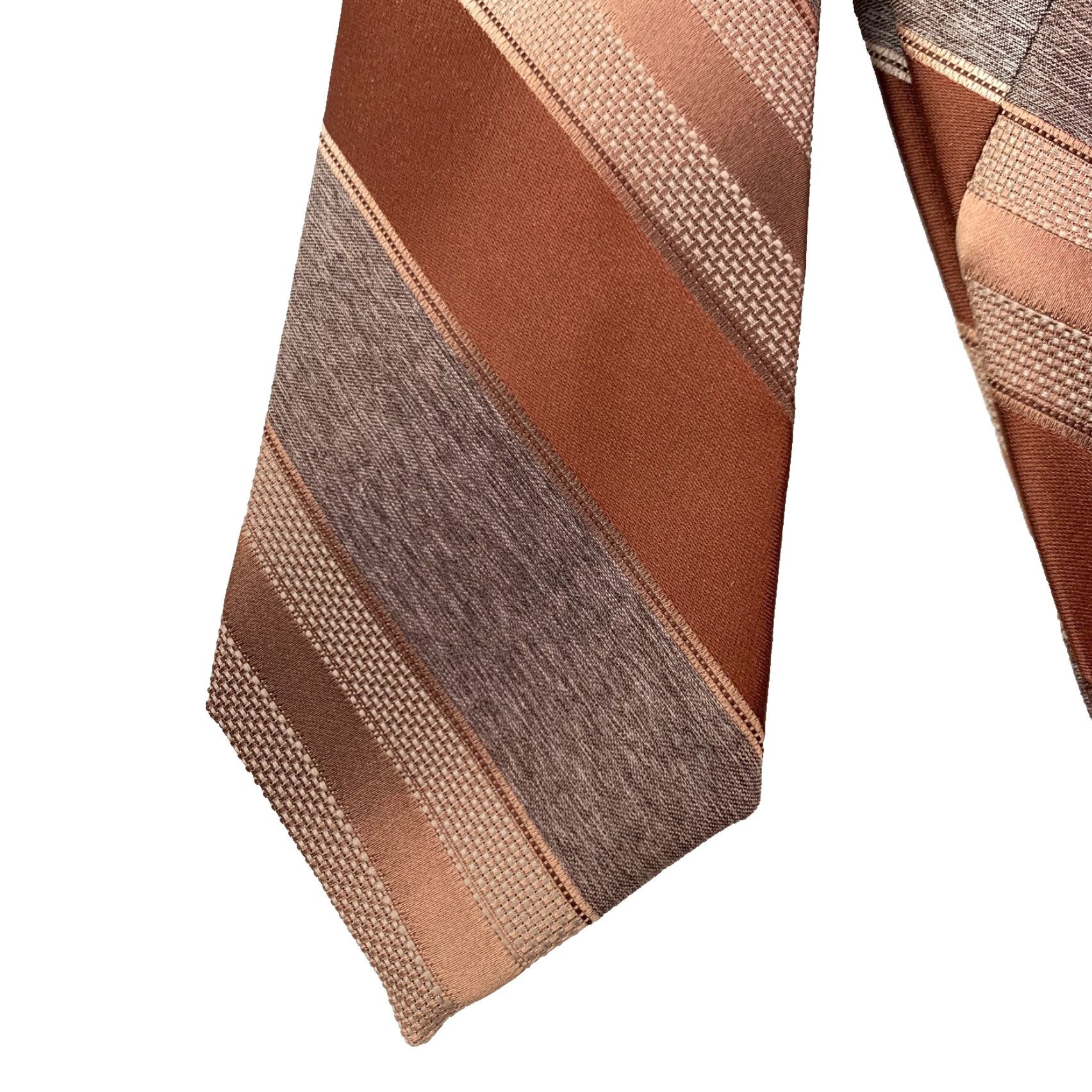JCPenney VINTAGE The Mens Shop JcPenney Brown Diagonal Stripe Tie 57 x 3" Tie Mens Size ONE SIZE - 2 Thumbnail