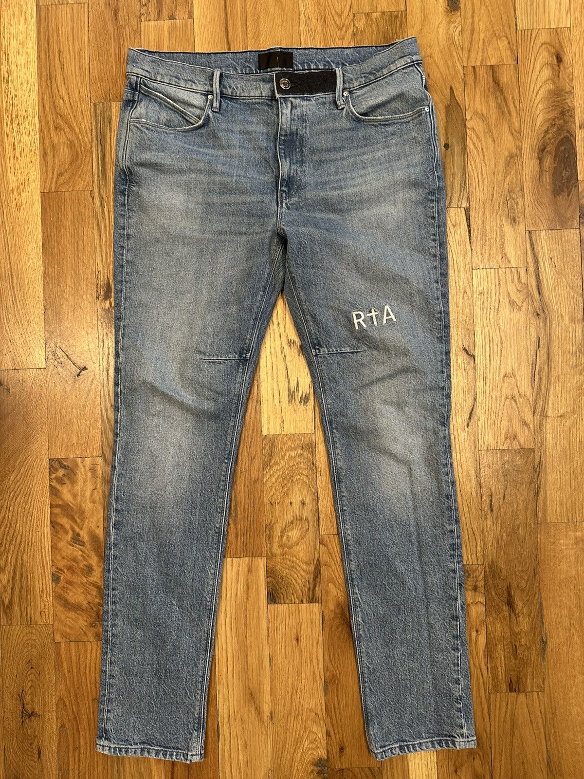 Rta Rta Small White Spell Blue Denim Jeans Size 34 Size US 34 / EU 50 - 1 Thumbnail