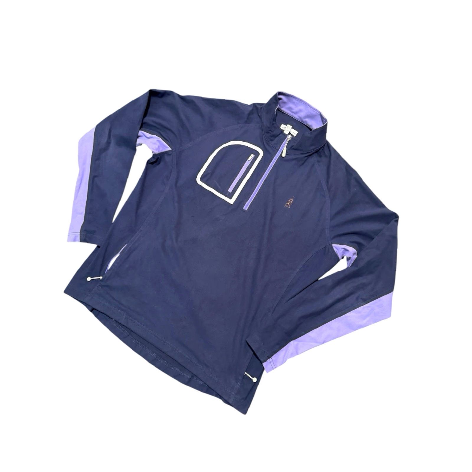 Peter Millar Peter Millar Crown Sport Forge Performance Quarter Zip Shirt Men L Blue/purple Logo Crest Golf Activewear Size US L / EU 52-54 / 3 - 5 Thumbnail