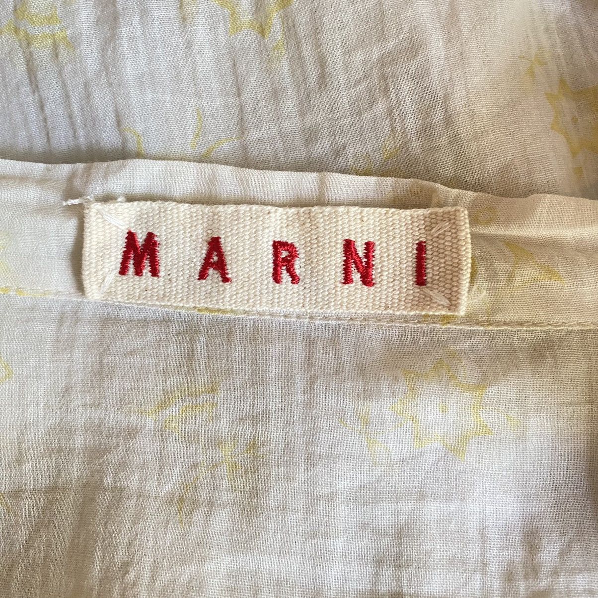 Marni M A R N I Light Yellow Flower Print Blouse Size M / US 6-8 / IT 42-44 - 7 Thumbnail