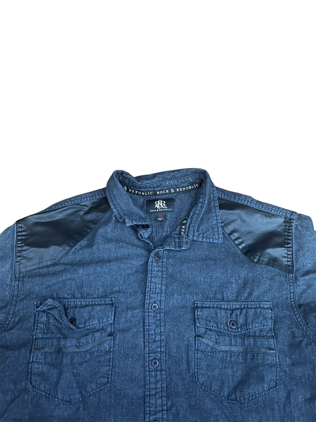 Rock & Republic × Vintage Vintage Rock & Republic Button up with leather tabs Size US XL / EU 56 / 4 - 2 Thumbnail