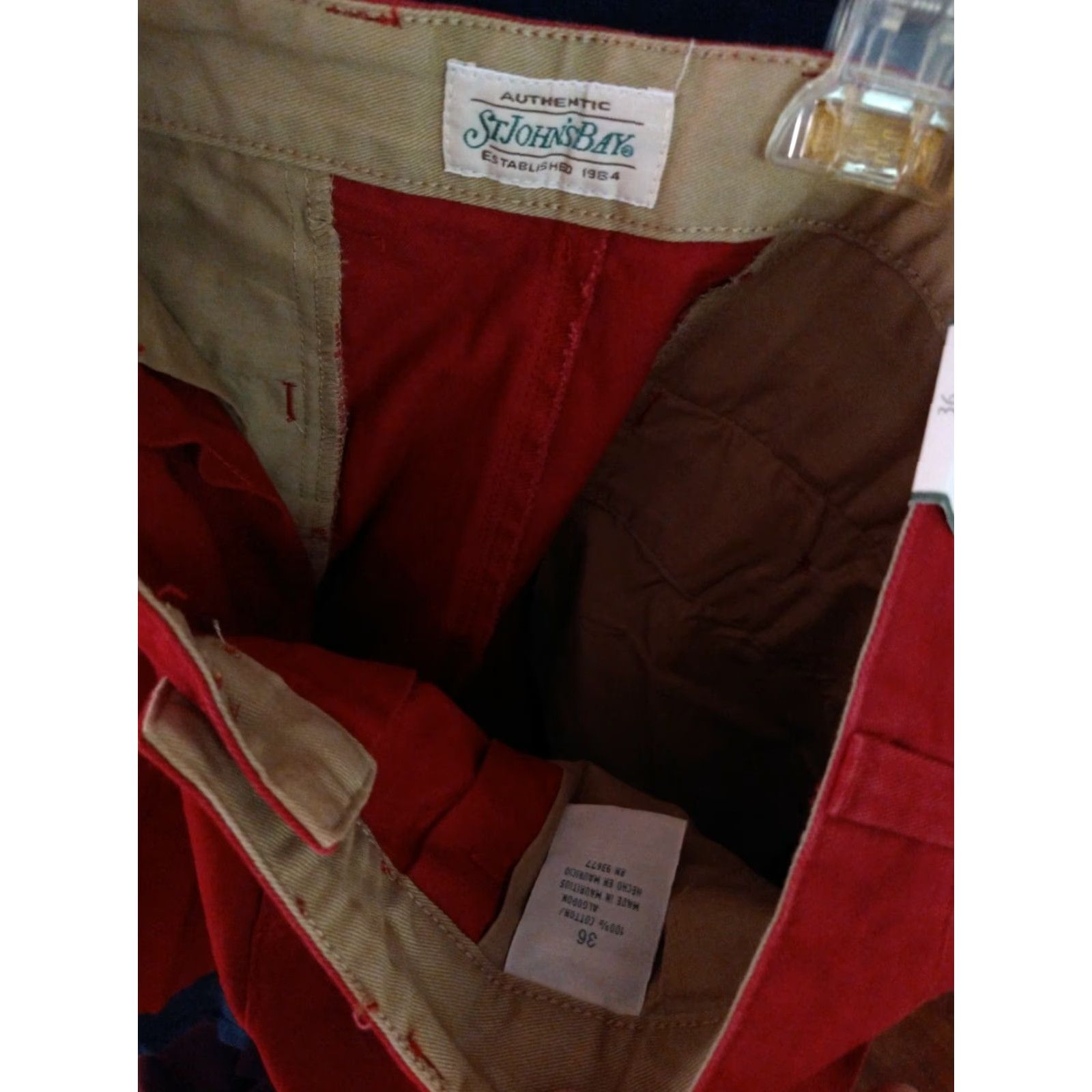 Vintage NWT St. John's Bay Red Shorts Size 36 all cotton Mens Size US 36 / EU 52 - 4 Thumbnail