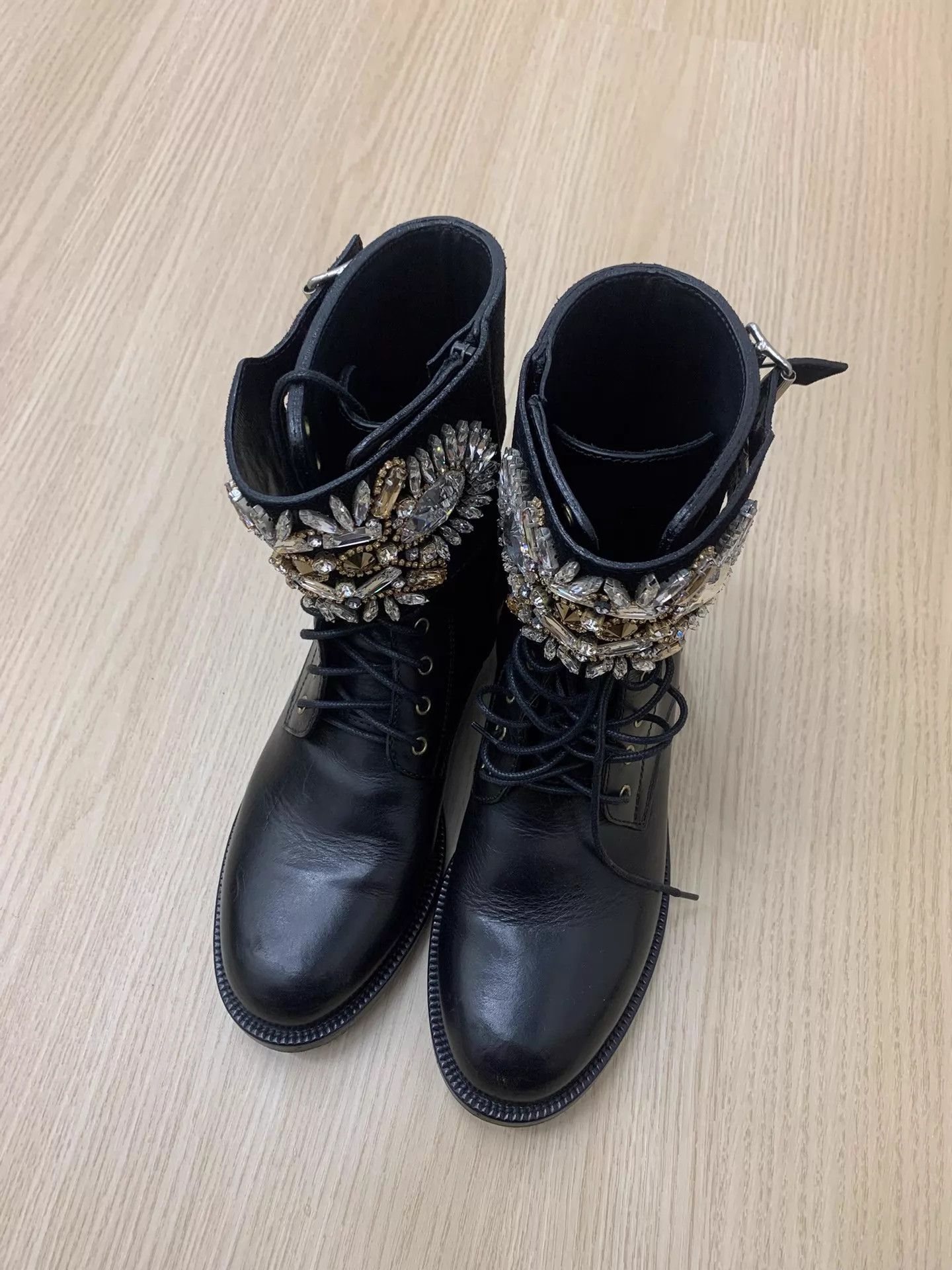 Rene Caovilla Rene Caovilla Black Rhinestone High-Top 36.5 Boots Size US 6 / IT 36 - 1 Thumbnail