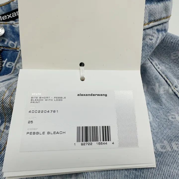 Alexander Wang Alexander Wang Logo Denim Shorts for Women - Size 25" / US 0 / IT 36 - 3 Thumbnail